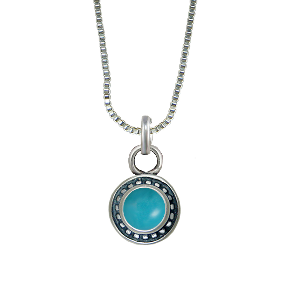 Sterling Silver Petite Little Turquoise Pendant Necklace